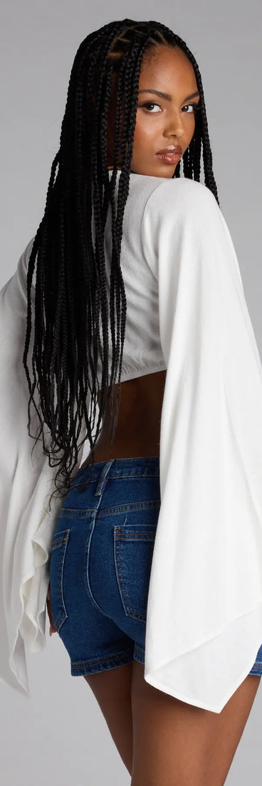 Add a sleek touch to your outfit with this white long sleeve top—the Meet For Golden Hour Tie-Front Top makes effortless transitions from desk to dinner.