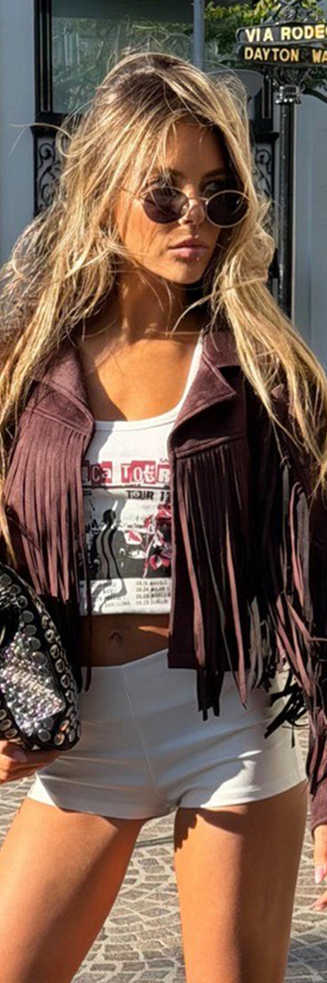 Trailblazer Faux Suede Fringe Jacket