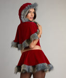 Little Red Velvet Hooded Cape