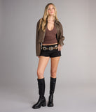 Bring The Attitude Lace-Up Bomber Jacket