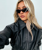 Cool Factor Faux Leather Bomber Jacket