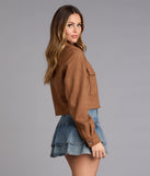 Suede Crush Collared Crop Jacket