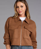 Suede Crush Collared Crop Jacket