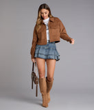 Suede Crush Collared Crop Jacket