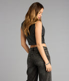 Cute Rebel Lace-Up Stitch Vest