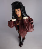 City Rebel Faux Leather Bomber Jacket