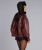 City Rebel Faux Leather Bomber Jacket