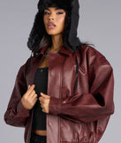 City Rebel Faux Leather Bomber Jacket