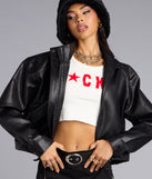 Urban Icon Cropped Bomber Jacket