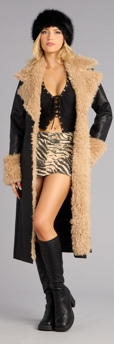 Wrapped in Drama Faux Leather Trench Coat