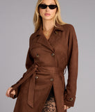 Suede Moment Belted Trench Coat