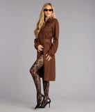 Suede Moment Belted Trench Coat
