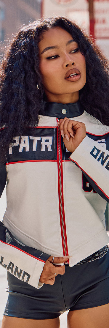 Ultra Game NFL New England Patriots Moto Jacket