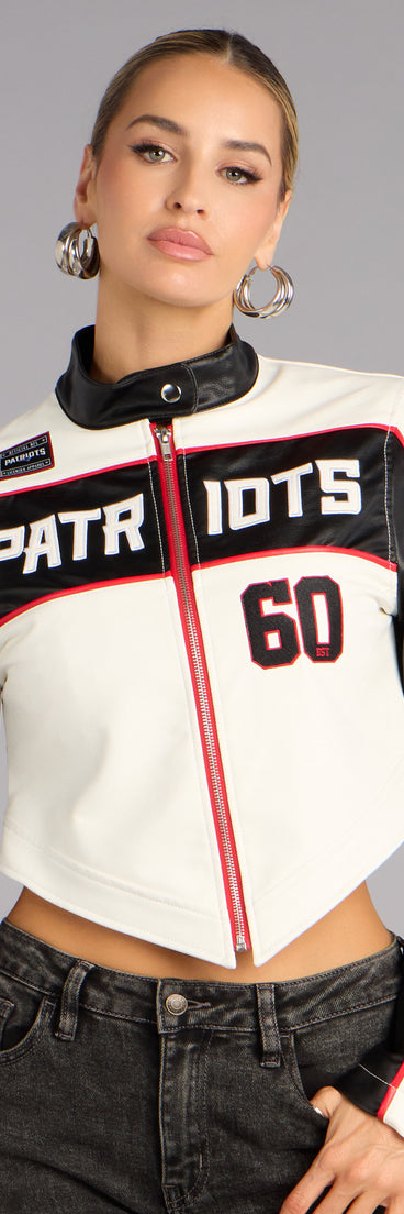 Ultra Game NFL New England Patriots Moto Jacket