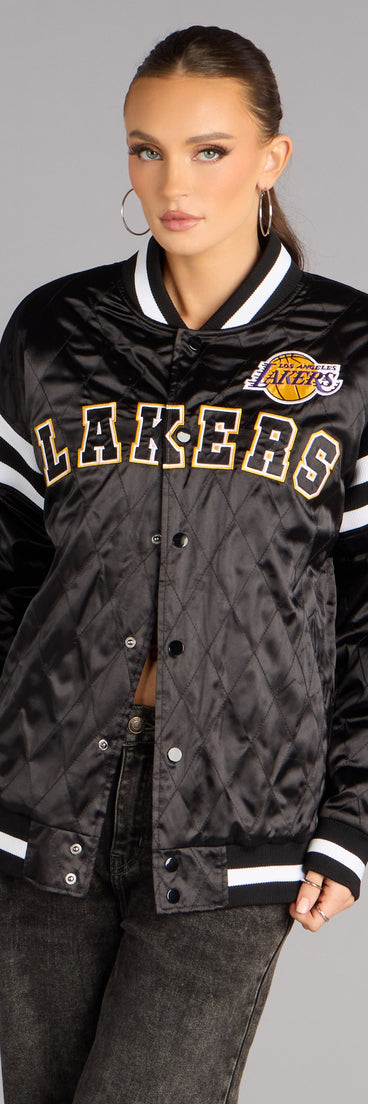 Ultra Game NBA Lakers Quilted Bomber Jacket