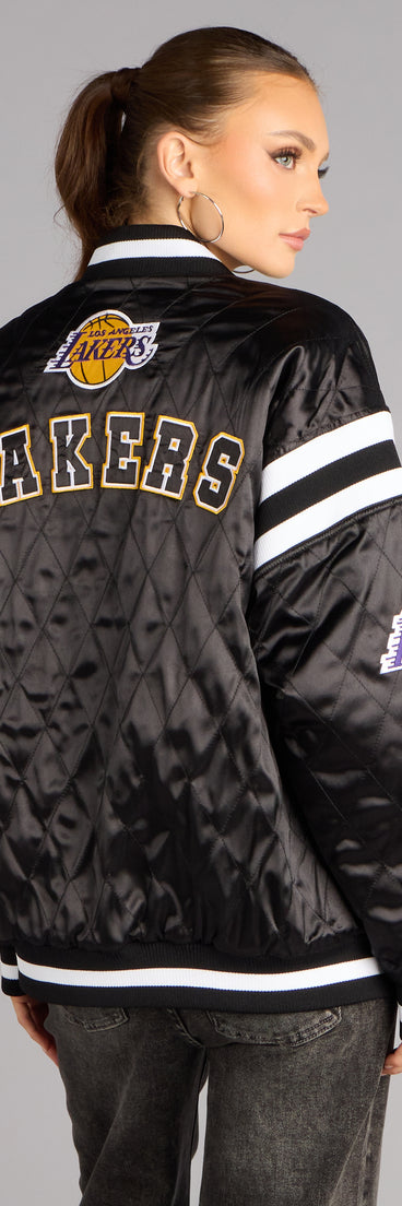 Ultra Game NBA Lakers Quilted Bomber Jacket