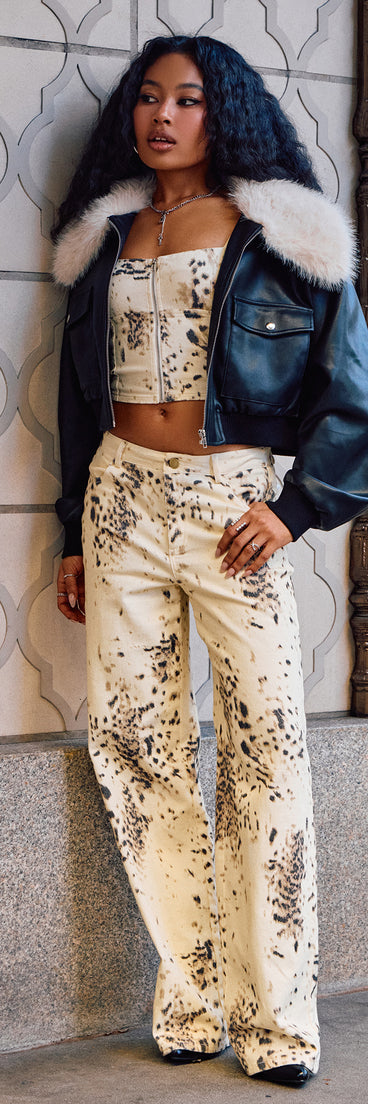 Major Mood Faux Leather Bomber Jacket