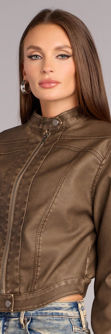 Off Duty Cool Faux Leather Jacket
