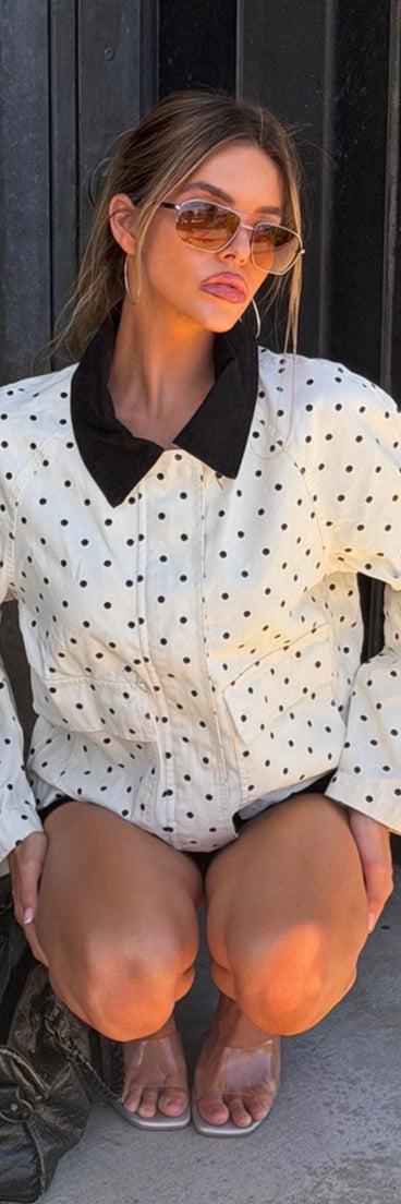 City Stroll Polka Dot Barn Jacket