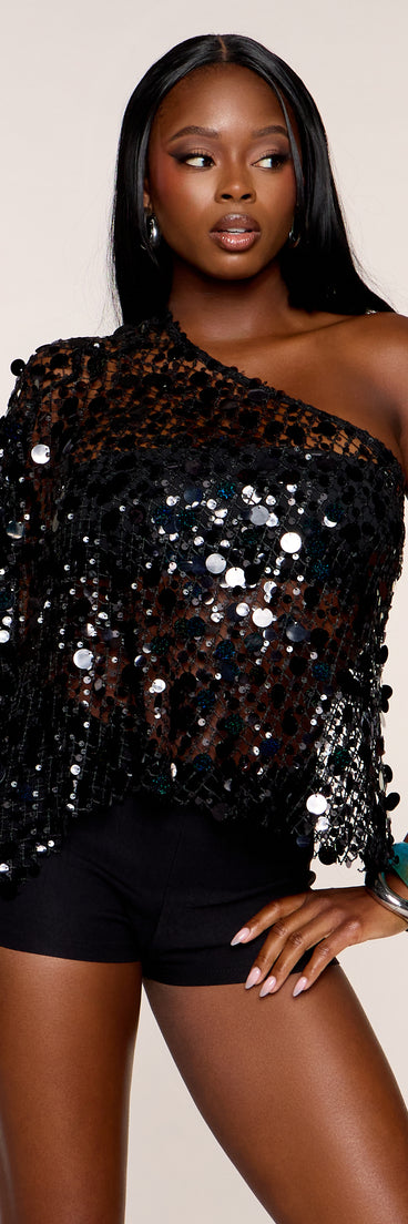Sparkle On Arrival Sequin Poncho