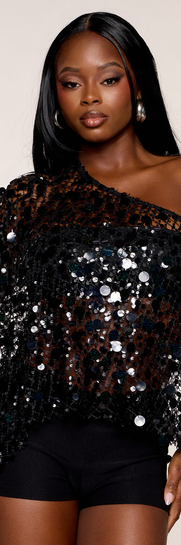 Sparkle On Arrival Sequin Poncho