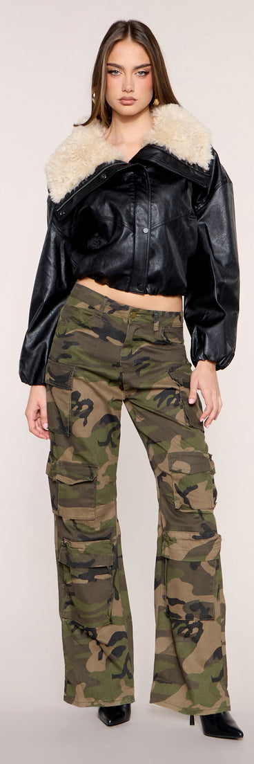Cold Front Faux Shearling Bomber Jacket