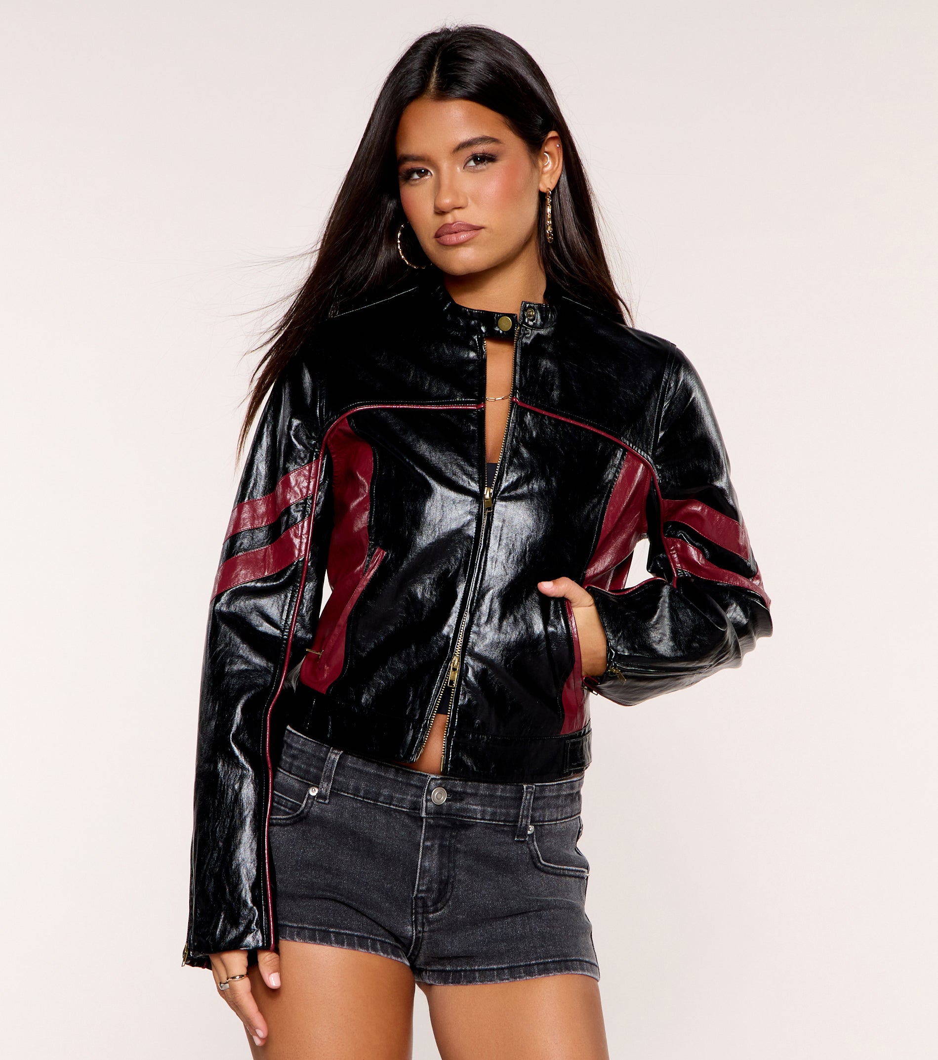 Fast Lane Faux Leather Moto Jacket | Windsor