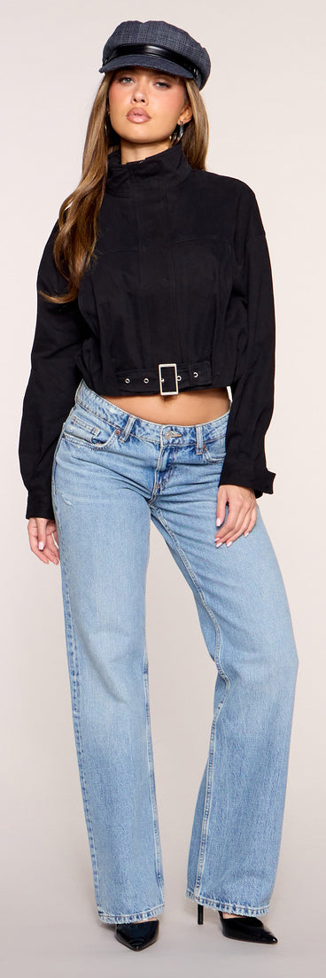 Utility Edit Buckle Hem Cropped Jacket