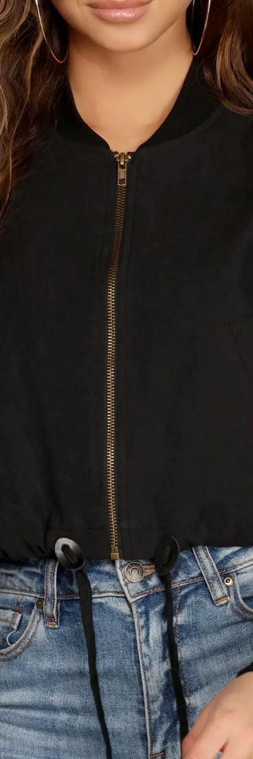 Bettah Brushed Rayon Bomber Jacket