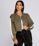 Cropped Cargo Utility Jacket