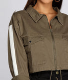 Cropped Cargo Utility Jacket