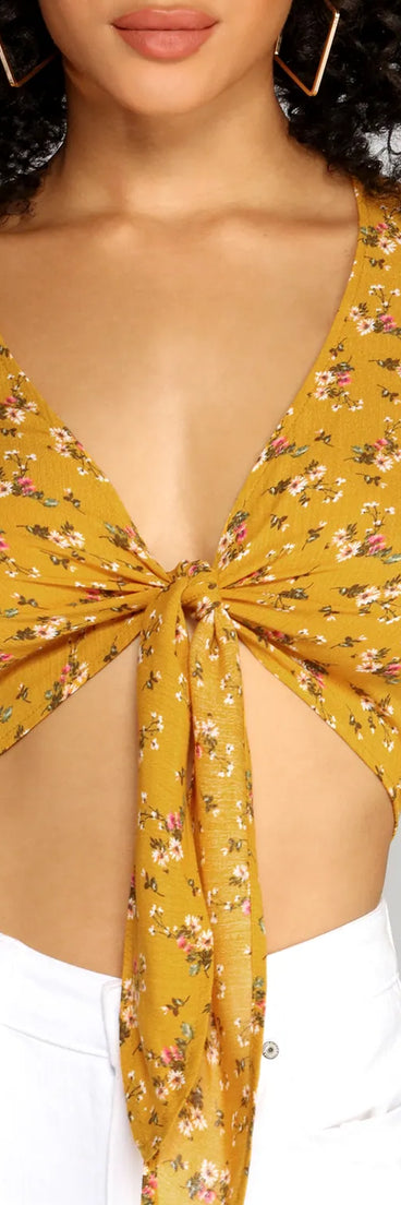 It's A Picnic Tie-Front Top
