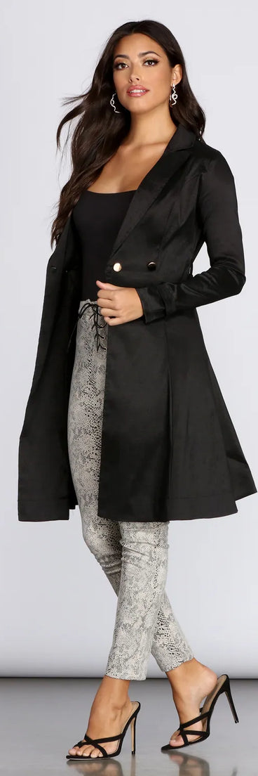 Taffeta Trench Coat Dress