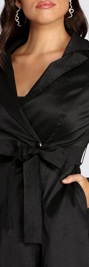 Taffeta Trench Coat Dress