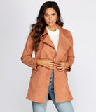 Flyin' First Class Faux Suede Trench Coat