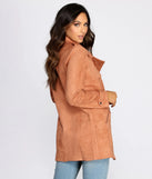 Flyin' First Class Faux Suede Trench Coat
