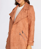 Flyin' First Class Faux Suede Trench Coat
