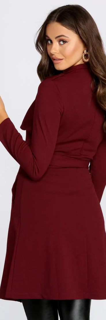 Down To Business Belted Trench Coat