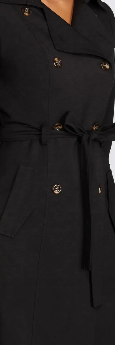 Double Trouble Long Trench Coat