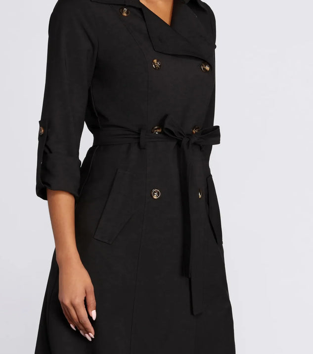 Double Trouble Long Trench Coat