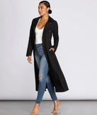Double Trouble Long Trench Coat