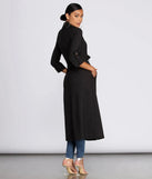 Double Trouble Long Trench Coat