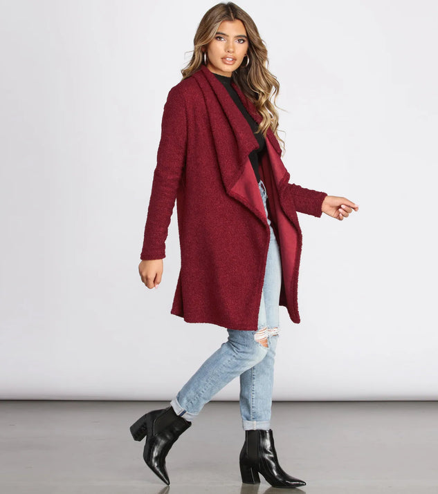 Faux Fur Draped Cardigan Jacket