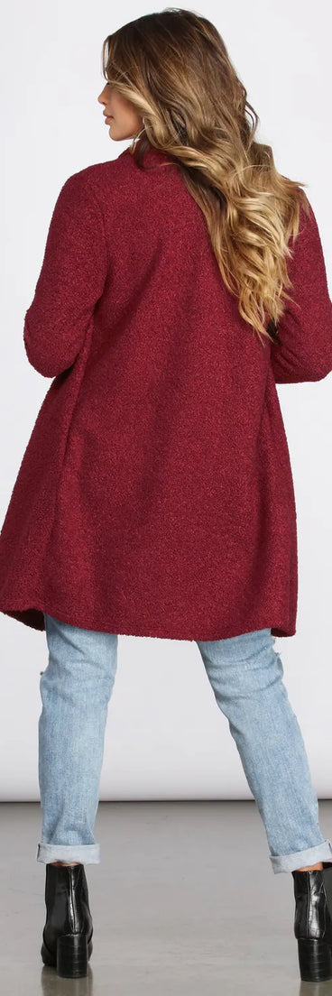 Faux Fur Draped Cardigan Jacket