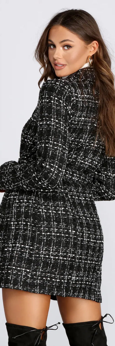 Boucle Belted Blazer Trench