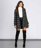 Boucle Belted Blazer Trench