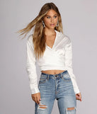 Smooth Moves Satin Crop Blouse