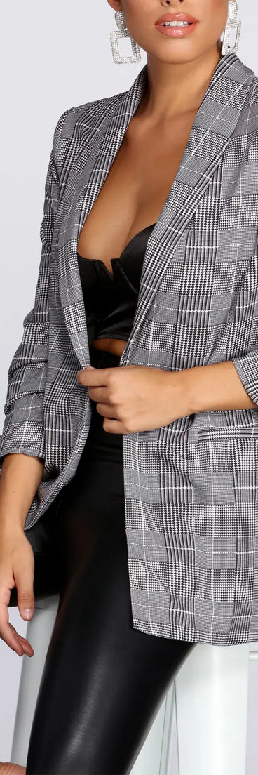 Seal The Deal Plaid Blazer