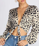 A Leopard Obsession Tie-Front Top