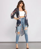 Floral Passion Chiffon High Low Kimono